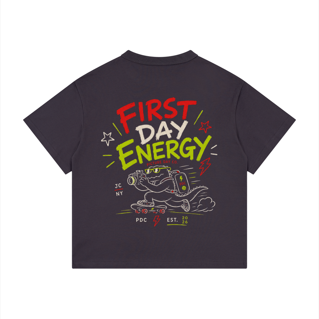 First Day Energy Shirt | Kids Back To School Tee | Skate Style Youth Graphic T-Shirt | First Day of School Outfit | Picture Day Co