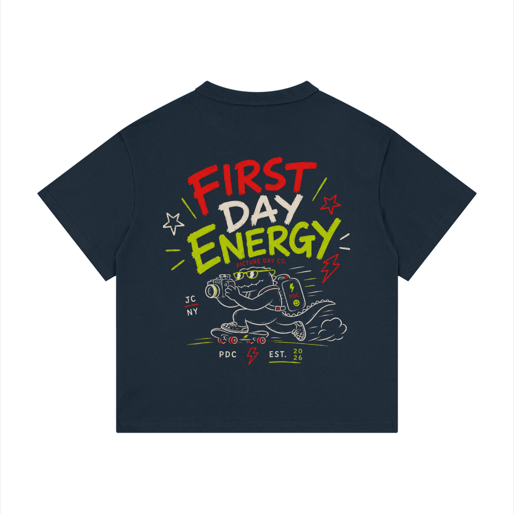 First Day Energy Shirt | Kids Back To School Tee | Skate Style Youth Graphic T-Shirt | First Day of School Outfit | Picture Day Co