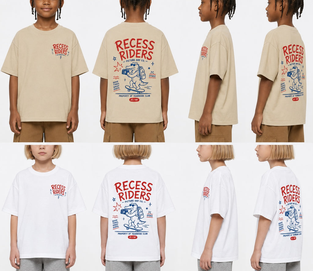 Recess Riders Tee | Heavyweight 100% Cotton Kids & Youth Graphic T-Shirt | Back To School Shirt