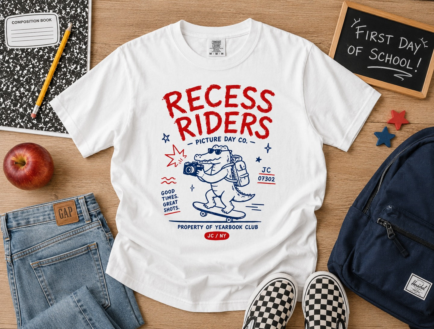 Recess Riders Tee | Heavyweight 100% Cotton Kids & Youth Graphic T-Shirt | Back To School Shirt